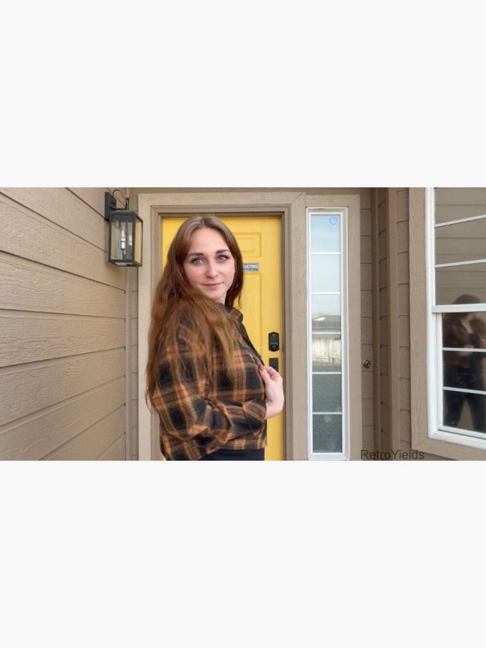 Crop Flannel Button Down Shirt Women Loose Long Sleeve Plaid Blouse - Picture 3 of 6